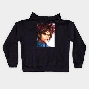 Brown Hair Anime Boy Kids Hoodie